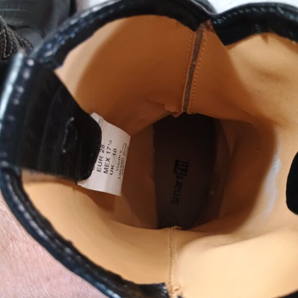 Kids Smart Fit Sz 10.5 Black Croc Embossed Cowboy Western Boots Slip-resistant - Picture 7 of 8